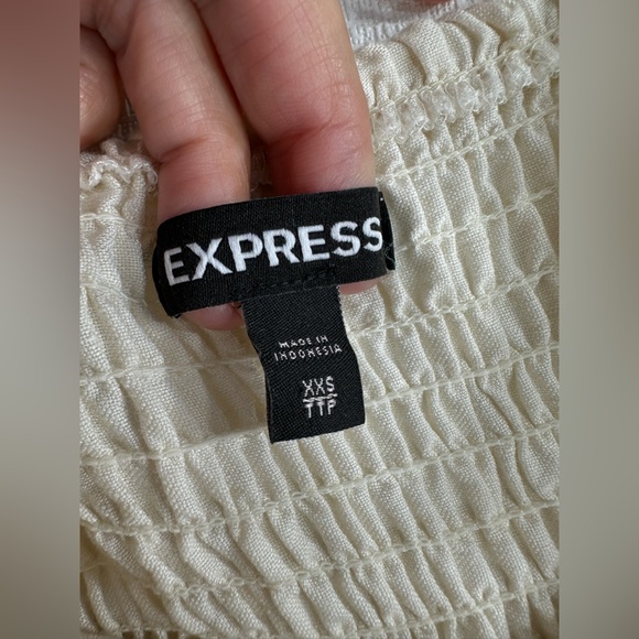 Express linen blend Midi Dress cream size XXS - Picture 10 of 12